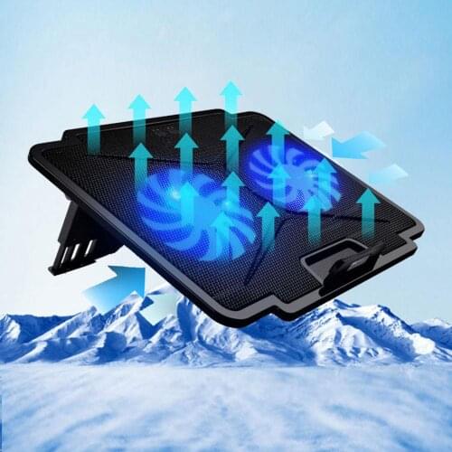 2-USB Ports Dual Fans Laptop Cooler Pad Notebook Stand Holder for 14/15.6inch