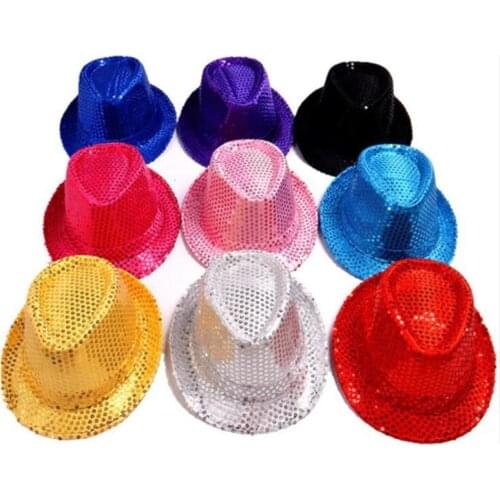 20PC Women Men Caps Sequined Hats Dance Stage Show Performances Hip Hop Hats Cap Party Caps Halloween Cap