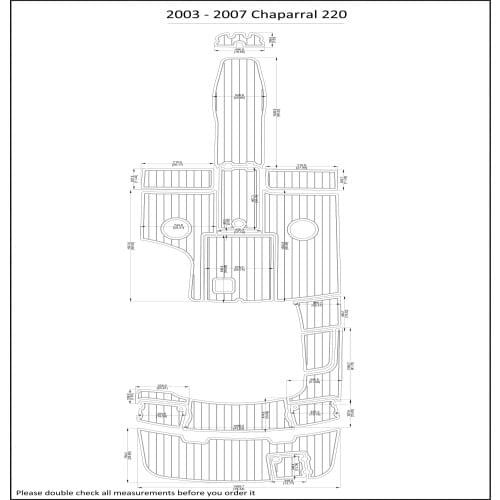2003 - 2007 Chaparral 220 Swim Step & Cockpit Pad Boat EVA Teak Decking 1/4" 6mm