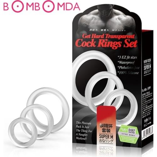 3pcs Male Chastity Device Penis Rings Delay Ejaculation Cock Rings Adult Games Sex Toys for Men Erotic Adult Sex Products