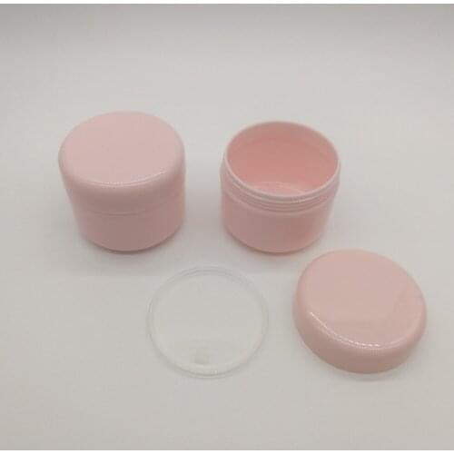 60pcs/lot 50g 50ml plastic pink cream jar for cosmetics, empty makeup container for skin care cream