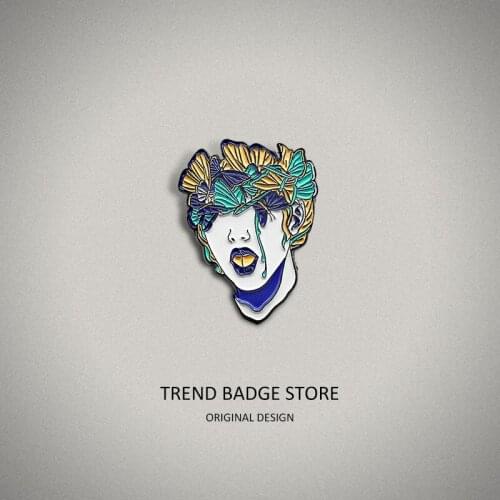 Witches tears butterfly eye cover creative Jacket Pin jacket Brooches trendy clothing with Badge