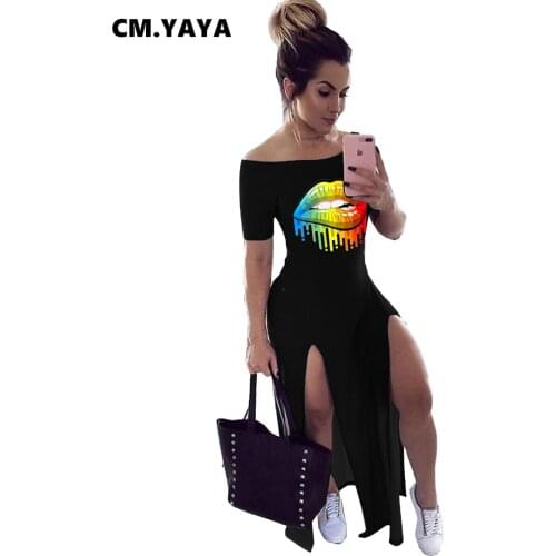 Летние платья с открытыми плечами CM.YAYA China At AliExpress