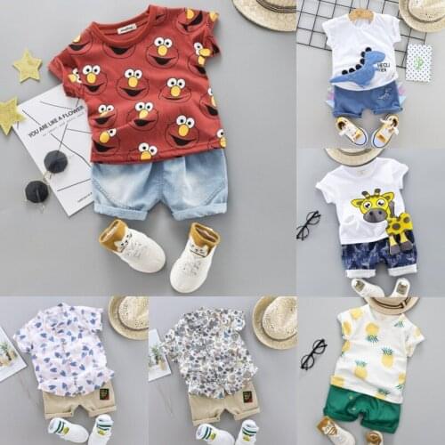 Baby Clothing Fashion Infant Suit Baby Clothing Set for Boys Cute Summer T-Shirt Cartoon Children Boys Clothes Suit Kids Clothes