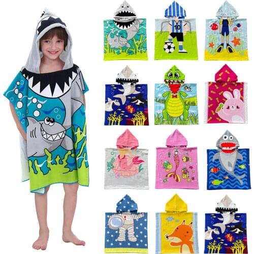 Baby Accessories Cartoon Bath Child Kid Hooded Cloak Bathrobe Towel Cotton Beach Towel Baby Children Cartoon Bath Towel Robes
