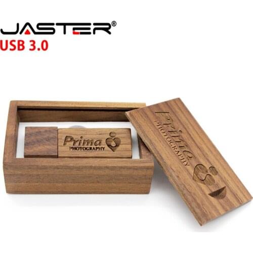JASTER DIY custom logo walnut wooden usb 3.0 flash drive 4GB -64GB photography gift /wedding gift (over 10pcs free logo)