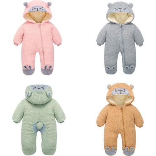 Newborn Baby Rompers 2021 Winter One-Pieces Infant Thick Warm Crawling Clothes Girls Bodysuits Boys Jumpsuits Baby Clothing