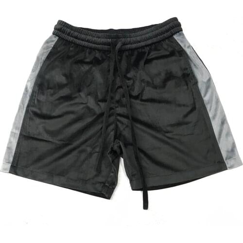 Summer Contrast Stripe Velvet Sweat Shorts Belted Jogger Four-Pocket Styling