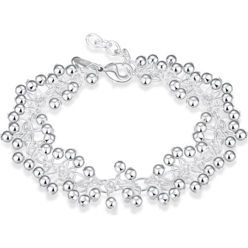 H017 Fashion silver color grape charm bracelet classic wedding gift party jewelry for women drop shipping good quality