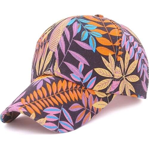 Men Maple Leaf print Street wear Baseball Caps sport Casual Sun hat Snapback four season cap for women