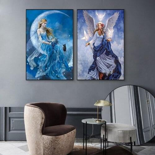 Painting by numbers art paint by number Fantasy beautiful wisdom moon goddess home corridor decorative painting