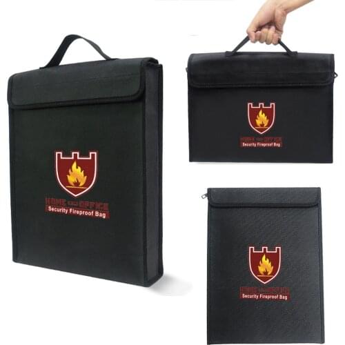 Fireproof Money Document File Bag Pouch Cash Bank Cards Passport Valuables Organizer Holder Safe Storage