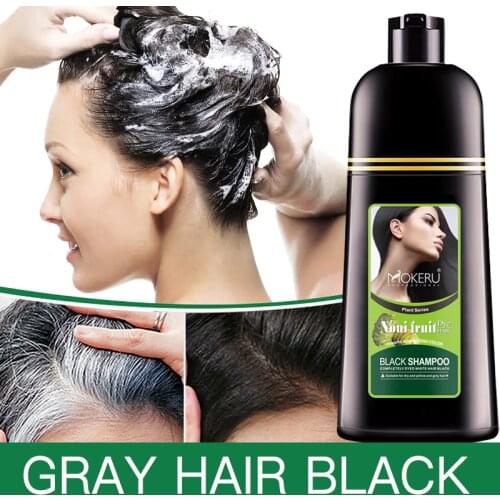 Organic Natural Fast Hair Dye Only 5 Minutes Noni Plant Essence Black Hair Color Dye Shampoo For Cover Gray White Hair