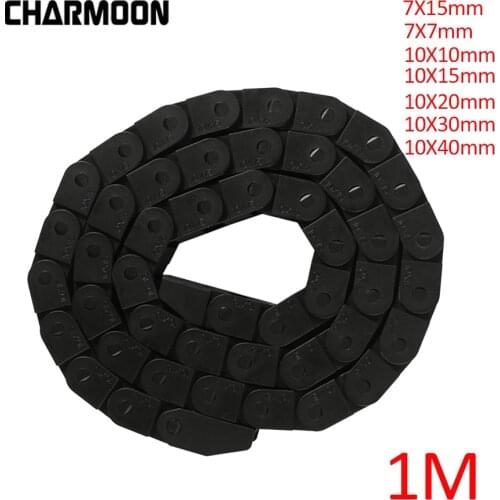 Plastic Cable Drag Chain 10x20 10x15 10X10 7X15 7X7mm Wire Carrier with End Connectors for CNC Router Machine Tools