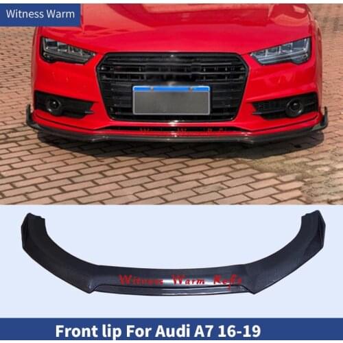 Dry Carbon Fiber Front Bumper Lip Splitters For Audi A7 Sline S7 2016 2017 2018 2019 FRP Front Bumper Chin Lip Spoiler