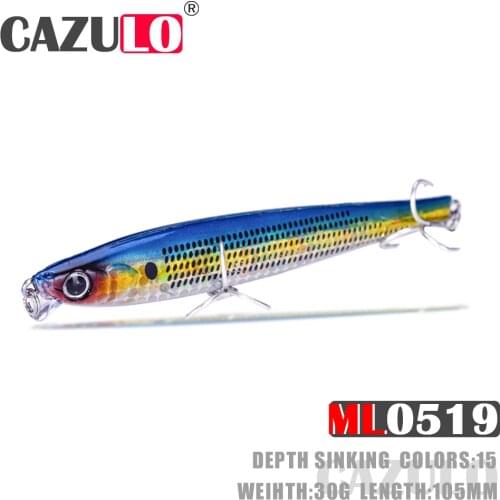 Minnow Fishing Lure Accesorios Weights 30g 105mm Iscas Artificiais Sinking Bait Pencil De Pesca Wobblers Pike Fish Tackle Leurre