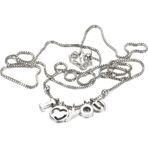 S925 Silver I Love You Necklace For Women Wedding Party Gift Fine Jewelry Gift Fashion Girl Choker Gift