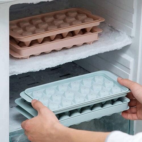 Silicone Ice Cube Maker Trays with Lids for Freezer Icecream Cold Drinks Whiskey Cocktails Kitchen Tools Accessories Ice Mold