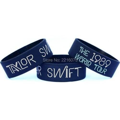 300pcs one inch The 1989 World Tour Taylor Concert wristband silicone bracelets free shipping by DHL express