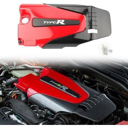 Carbon Fiber Style Car Engine Cover Type R Bonnet Hood For Honda Civic 1.5T 2016 2017 2018 ABS Plastic