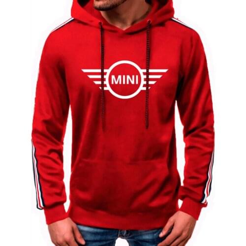 Spring Autumn Mens Sweatshirt Mini Car Logo Printing Mens hooded sweater High Quality Cotton Mens pullover