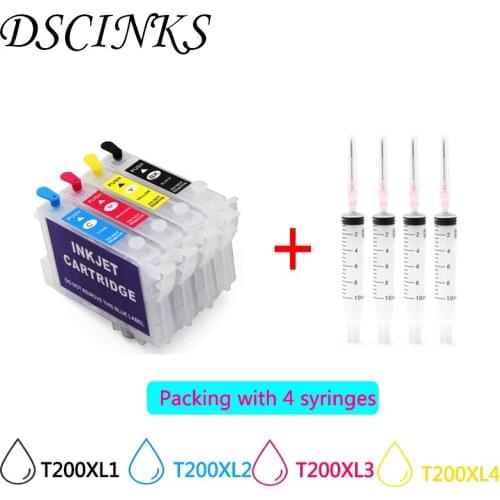 T200XL1 Refillable ink cartridge with ARC chip For Epson XP 200 XP 300 XP 400 WorkForce WF 2520 WF 2530 WF 2540 printer