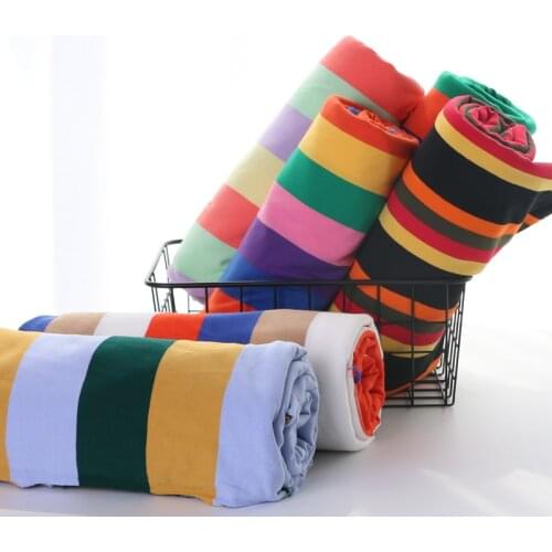 Widh 71inch Rainbow Striped Yarn Dyed Stretch Cotton Spandex Material Spring Autumn Sweater Fabric By the Half-Yard