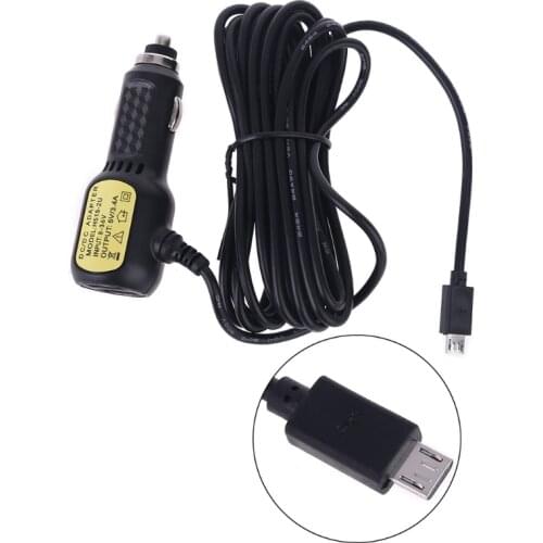 Dual Mini USB Ports Dash Cam Car Cigarette Adapter Lighter Power Cable Charger 270B