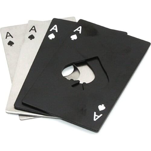 1 piece Poke Card Beer black white Bottle Opener Personalized Stainless Steel Bar Drinking Accessories