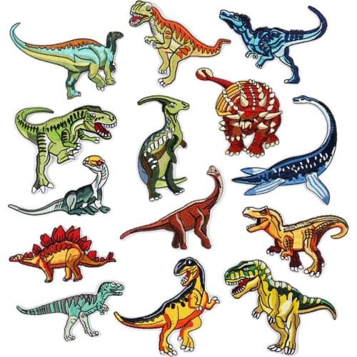 14 types Cartoon dinosaur iron patch embroidered cloth for clothing badge for ironing DIY t-shirt decoration Sewing clothe patch
