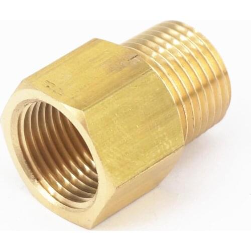 3/8" NPT Male x 3/8" BSPP Female Brass Pipe Fitting Connector Adapter For Pressure Gauge Air Gas Fuel Water Pressure 229 PSI