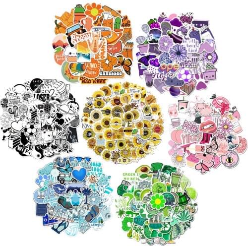 350pcs VSCO Vinyl Stickers Waterproof Mobile Phone Stickers Trendy Girl Essential Stuff for Water Bottles Stickers wholesale