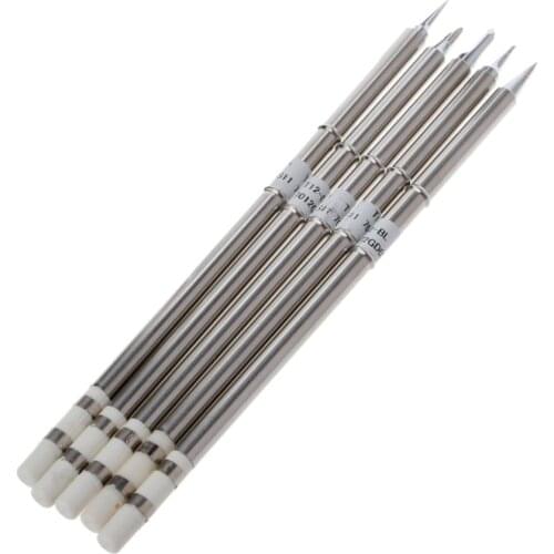 5 Pcs T12 Series Solder Iron Tips For Hakko FX951 Soldering Station FM-2027 2028