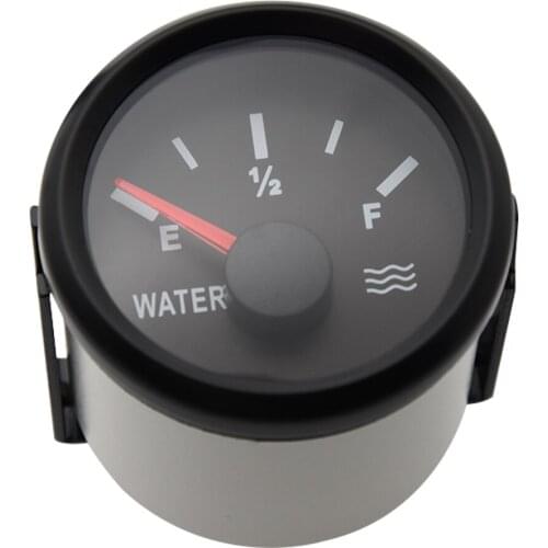 52mm Water Level Gauge 0-190ohm 240-33ohm Stainless Steel Boat Water Tank Level Indicator Gauge Tool White Black instrument