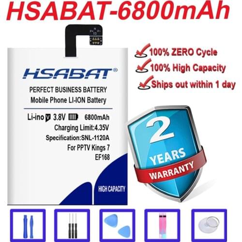 HSABAT 100% New Top Brand 6200mAh EF168 Battery for PPTV Kings 7 king 7S King7 PP6000 free shipping