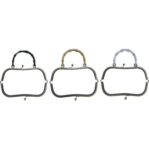 Retro Metal Purse Frame Handle for Clutch Bag DIY Handbag Decorations Accessories Making Kiss Clasp Lock Hardware