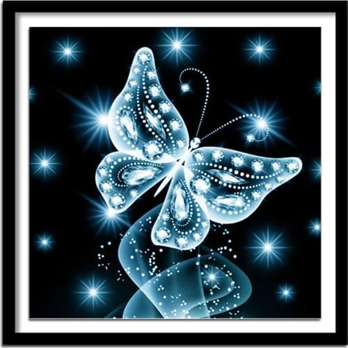 Diamant painting 5D DIY Diamond Painting Full Square "Black White Butterfly" Diamond Embroidery Cross Stitch Rhinestone