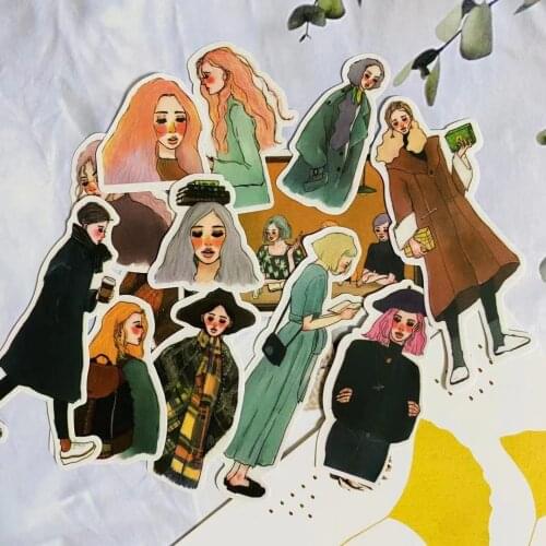 Art Girl Daily stickers DIY scrapbook base collage mobile computer diary gift sealing decoration stickers
