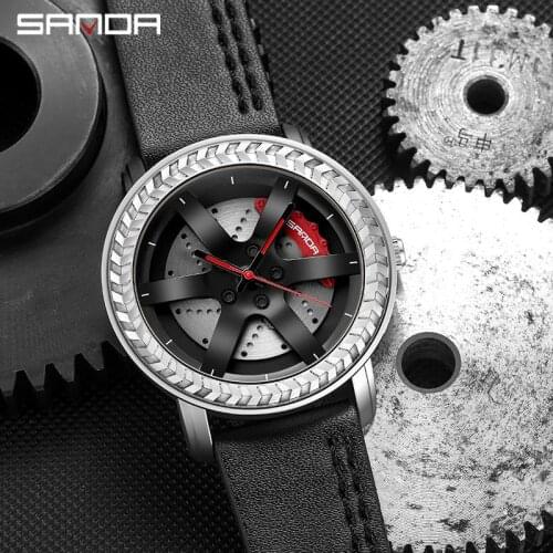 Sanda Watch Male Hot Sale Mens Quartz Watch Korean Fashion Leather Belt Watch Clock Male 2021 Waterproof Sports Time Gift