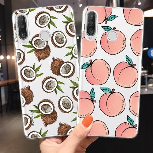 Tropical Fruit Peach Avocado Phone Case For Coque Huawei P10 P20 P30 P40 Lite E Pro Honir 20 Lite Pro 10i Cover Soft TPU Shell