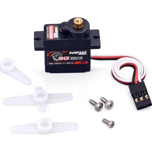 SURPASS Hobby S0009M 9g Metal Gear 1.4KG Digital Servo for RC Fixed-Wing Airplane Robot Car Boat Duct Plane 2Pcs