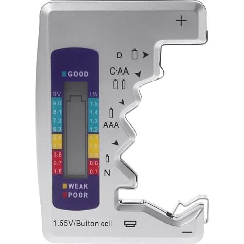Digital Battery Tester Battery Capacity Detector for C/D/N/AA/AAA/9V 6F22 Batteries /1.55V Button Cell