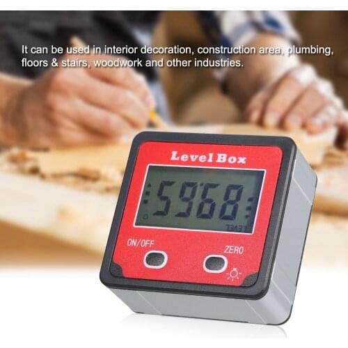 Digital Display Level Box Angle Gauge Digital Inclinometer Aluminum Alloy Shell Electronic Protractor Backlight Measuring Range