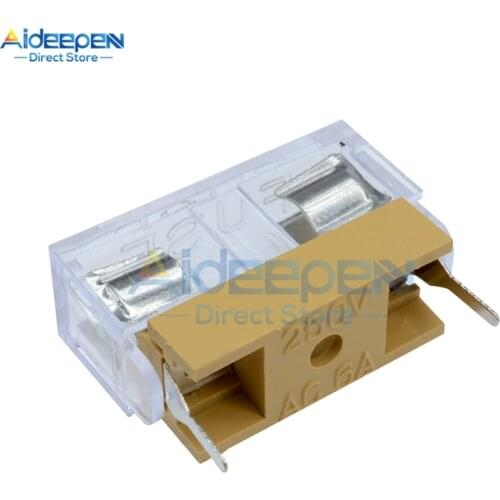 10Pcs 5*20mm 6*30mm Glass Fuse Holder Transparent Holder With Transparent Cover Fuse Blocks 5x20mm 6x30mm Insurance Header 250V