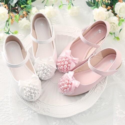 Children Shoes Girls Leather Shoes with Lace Flower Baby Girls Party Dance Footwear Autumn Spring STX007