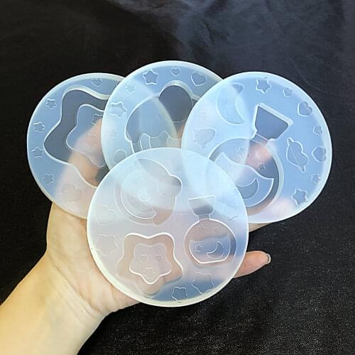 Perfume Bottle Shaker Glossy Mold Epoxy Resin Keychains Making Diy Jewelry Accessories Star Donut Shaker Molds