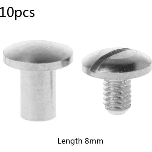 10 Pairs Brass Chicago Screws Posts Belt Button for Leather Bookbinding Crafts