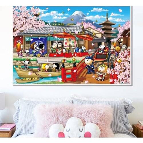 Painting by numbers art paint by number Hand drawn cartoon Steve home background wall corridor decorative painting
