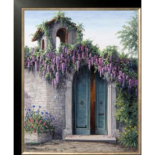 Needlework Crafts French Quality Counted Cross Stitch Kits DIY Oil Painting 14CT Unprinted Embroidery Ravello Wisteria Arts