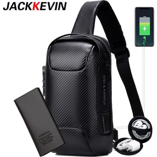 3 Set Multifunction Crossbody Bag for Men Bag Woven Leather Sling Chest Bag Moto Biker Shoulder Bags Black New Fashion Hot Sale